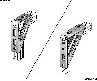 Support d'angle MQW-S-R Équerre solide à 90 degrés en acier inoxydable (A4) pour relier plusieurs rails entretoises MQ dans des applications pour charges moyennes/lourdes