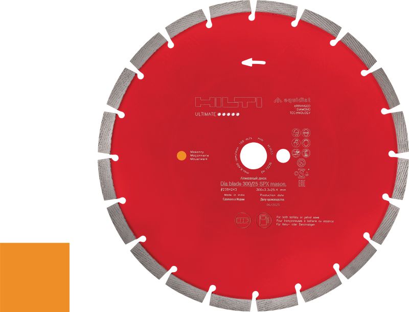 Disque diamant pour maçonnerie SPX Disque diamant haute performance pour une découpe de haute qualité dans la maçonnerie, avec des marquages permanents pour une utilisation correcte