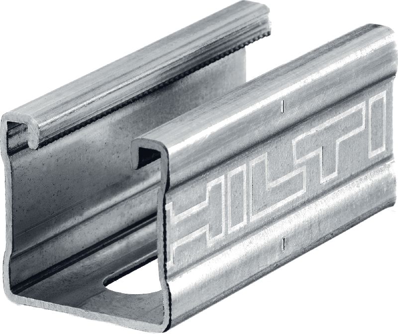 Rail MQ-41-RA2 Rail entretoise MQ en acier inoxydable (A2) d'une hauteur de 41 mm destiné aux applications pour charges moyennes