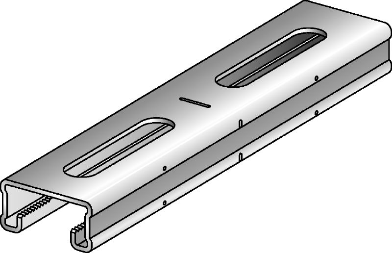 Rail MQ-21-RA2 Rail entretoise MQ en acier inoxydable (A2) d'une hauteur de 21 mm destiné aux applications pour charges légères