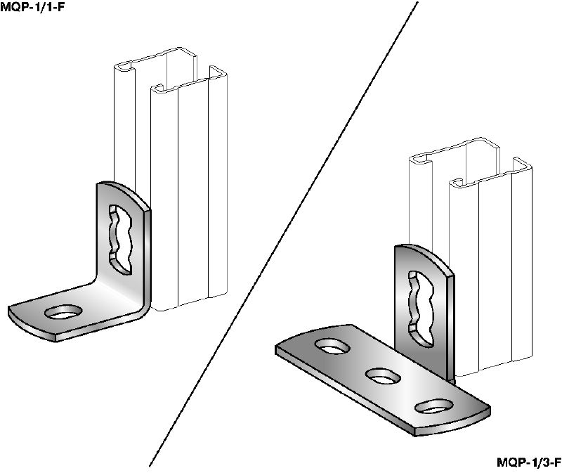 MQP-1-F Pied de rail galvanisé à chaud (GAC) pour la fixation des rails sur le béton dans les applications pour charges moyennes/légères