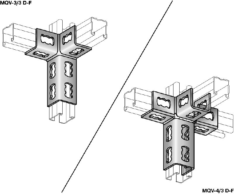 Connecteur MQV-3D-F Élément de liaison galvanisé à chaud (GAC) pour les structures tridimensionnelles