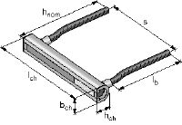 Rail HAC pour fers d'armature en bord de dalle Rails inserts de tailles et longueurs standard pour les applications en bord de dalle