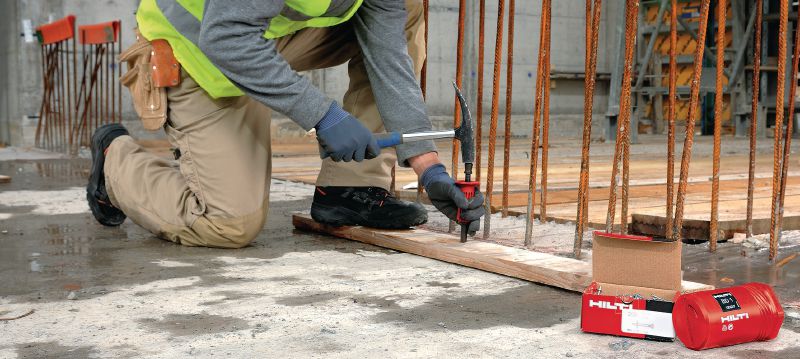 Clous pour cloueur à main PN pour béton avec rondelle Clou pour béton avec rondelle en acier à utiliser avec le cloueur à main BD 1 Applications 1