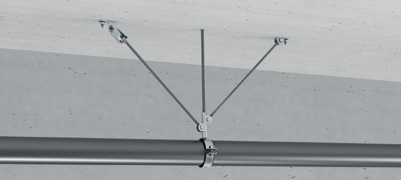 Charnière à tige parasismique MT-S-CH Élément de liaison galvanisé pré-monté pour tige filetée avec capacité de charge accrue pour le montage sur le matériau support Applications 1