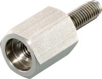 Adaptateur d'espacement fileté (acier inoxydable) Adaptateur d'espacement fileté en acier inoxydable mâle/femelle pour la fixation sur des poutres en acier revêtu de protection passive contre l’incendie (PFP)