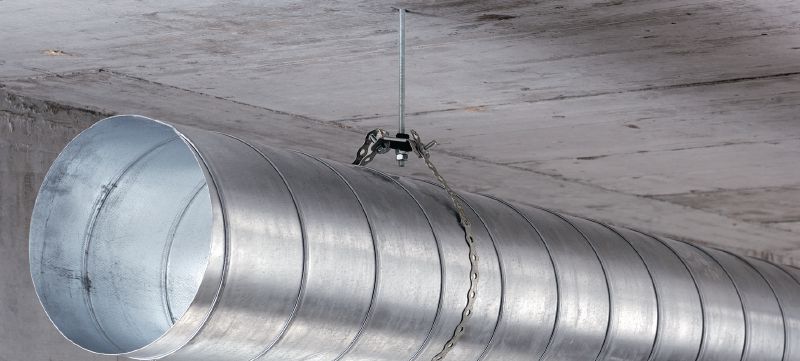 Suspente en bande perforée MV-SI Suspente en bande perforée galvanisée pour la fixation des conduits de ventilation Applications 1