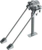 Point fixe universel MFP-UM (charges moyennes) Point fixe universel galvanisé, renforcé d'un côté, pour charges moyennes jusqu'à 14 kN