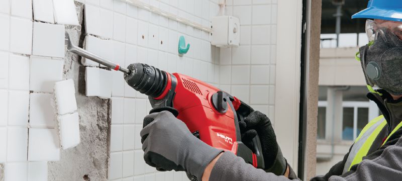 Burins pour carrelage TE-C TI Burins pour carrelage SDS Plus (TE-C) auto-affûtants pour racler les matériaux de surface Applications 1