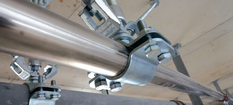 Colliers de serrage point fixe MFP-F Attache pour tubes de point fixe galvanisée à chaud (GAC) de haute qualité pour une performance maximale dans les applications d'installation de tubes pour charges lourdes Applications 1