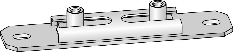 Connecteur transversal coulissant MSG-UK (double) Curseur à coulisse en croix galvanisé et de qualité supérieure destiné aux applications de chauffage et de réfrigération pour charges légères
