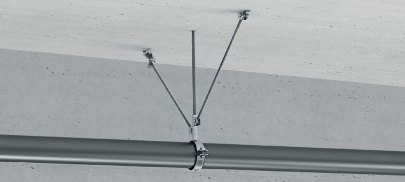 Charnière à tige parasismique MT-S-CH Élément de liaison galvanisé pré-monté pour tige filetée avec capacité de charge accrue pour le montage sur le matériau support Applications 1