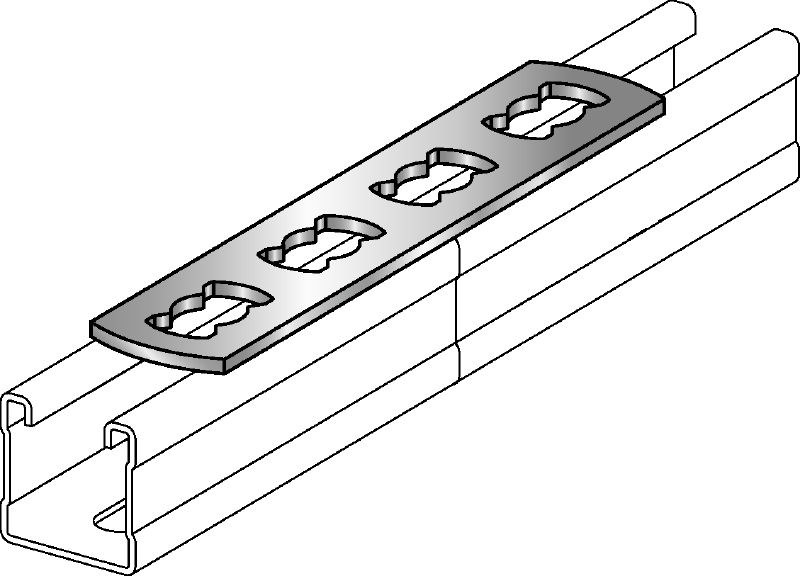 Plaquette de rails MQV-F Élément de liaison plat galvanisé à chaud, utilisé comme extension longitudinale pour les rails entretoises MQ