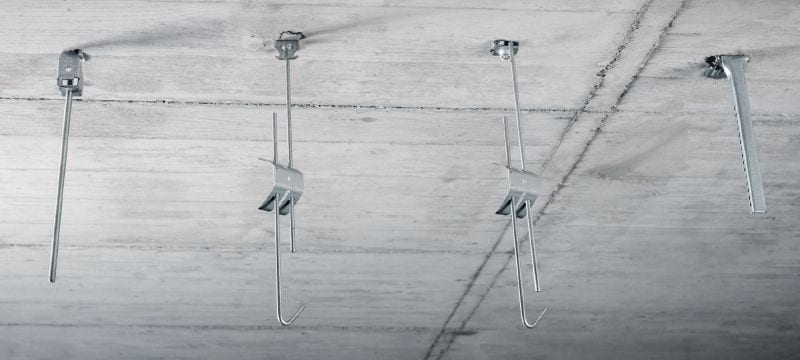 Attache pour plafond suspendu X-SCH Crochet pour plafond suspendu pour une fixation simple et rapide au béton, sans forage Applications 1