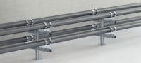 MI-PS 2/1 Doubles sabots de tubage galvanisés à chaud (GAC) pour fixer les tuyaux DN 25-300 sur les rails MI dans les applications pour charges lourdes Applications 1
