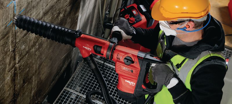 Système d'aspiration de poussière TE DRS-Y Système d'aspiration de poussière pour forage et burinage du béton avec les burineurs SDS Max (TE-Y) Hilti Applications 1