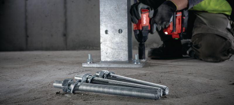 Tige d'ancrage au mètre HAS 8.8 HDG Tige d'ancrage pour ancrage par injection hybride/époxy dans le béton et la maçonnerie Applications 1