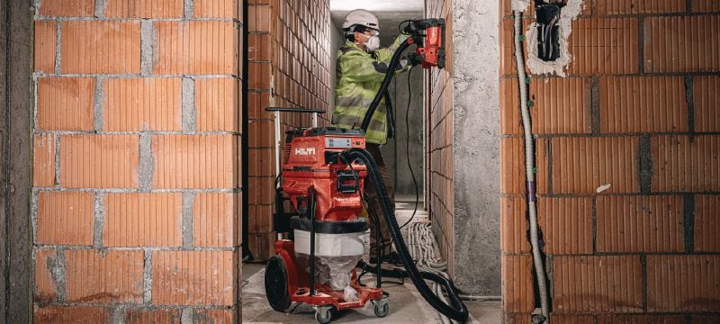 Aspirateur de poussière VC 40HX-CB de classe H avec sac en continu Extracteur de poussière puissant pour le raccordement avec des outils électriques et des nettoyages de chantier (à eau et à sec), système de sac en continu Applications 1