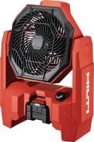 Ventilateur de chantier sans fil KCF 4-22 Puissant ventilateur de chantier sans fil avec batterie d'une autonomie d'une journée, tête rotative et crochets de fixation pour refroidir et ventiler les espaces de travail (plateforme de batteries Nuron)