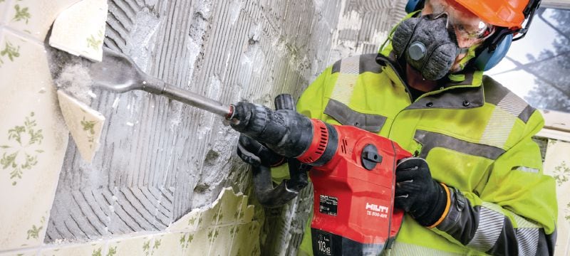 Marteau piqueur TE 500-AVR SDS-Max Burineur SDS Max (TE-Y) polyvalent pour burinage léger dans le béton et la maçonnerie, équipé du système de réduction active des vibrations (AVR) Applications 1