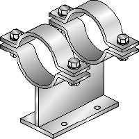 MI-PS 2/1 Doubles sabots de tubage galvanisés à chaud (GAC) pour fixer les tuyaux DN 25-300 sur les rails MI dans les applications pour charges lourdes