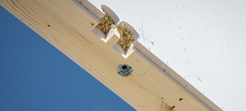 Connecteur à bois HCW-L Connecteur à bois pour charges de traction HCW-L pour l'assemblage de structures en bois préfabriquées - élément de notre système de connecteurs à bois plus rapide et plus efficace Applications 1