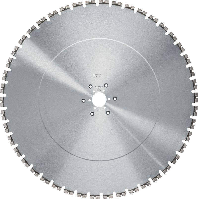 Lame de scie murale Equidist SPX MCS (60Y : compatible avec Tyrolit®) Lame de scie murale haut de gamme (15 kW) pour une vitesse de coupe élevée et une durée de vie accrue dans le béton armé (mandrin 60Y adapté aux scies murales Tyrolit®)