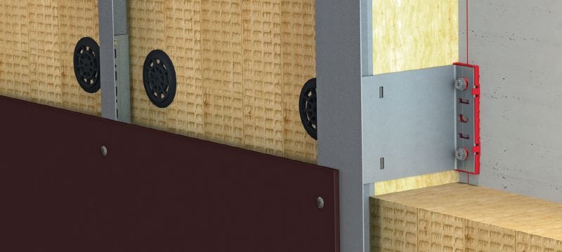Patte-équerre FOX VI L Patte-équerre murale polyvalente pour l'installation de structures de façade pare-pluie Applications 1