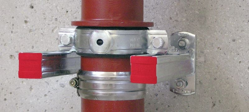MW-MX Équerres galvanisées pour augmenter la rigidité tout en supportant les colliers des tuyaux dans les colonnes montantes Applications 1