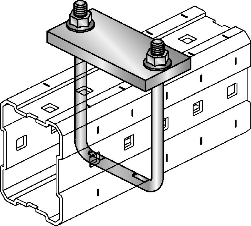 MIC-SPH Accessoire galvanisé à chaud (GAC) fixé sur les rails MI pour soutenir les tuyaux suspendus