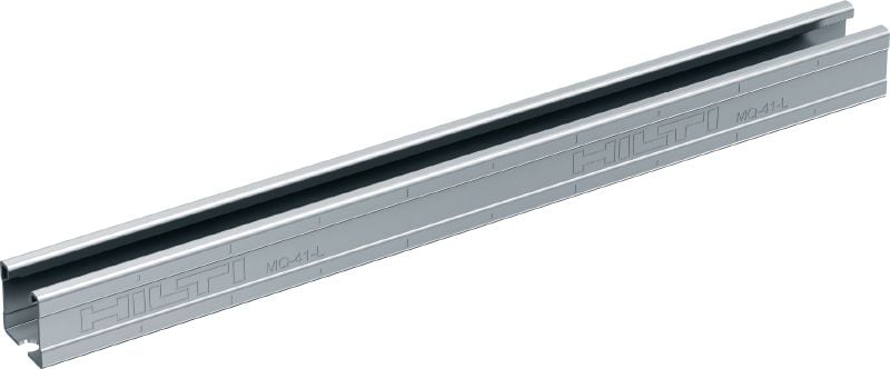 Rail de supportage MQ-41-L Rail de supportage MQ galvanisé d'une hauteur de 41 mm, destiné aux applications pour charges moyennes