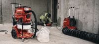 Aspirateur de poussière VC 40HX-CB de classe H avec sac en continu Extracteur de poussière puissant pour le raccordement avec des outils électriques et des nettoyages de chantier (à eau et à sec), système de sac en continu Applications 1
