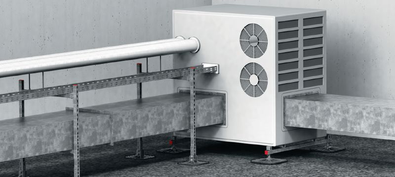 MV-LDP-L Plaque de répartition des charges robuste à angle réglable pour l'installation de climatiseurs, passerelles, tuyaux de ventilation, tuyauterie et chemins de câbles sur toits plats Applications 1