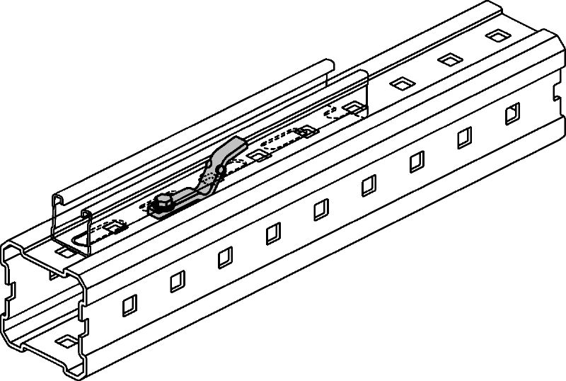 MIC-MI/MQ M8 Élément de liaison galvanisé à chaud (GAC) pour la fixation des rails entretoises MQ parallèlement aux rails MI Applications 1