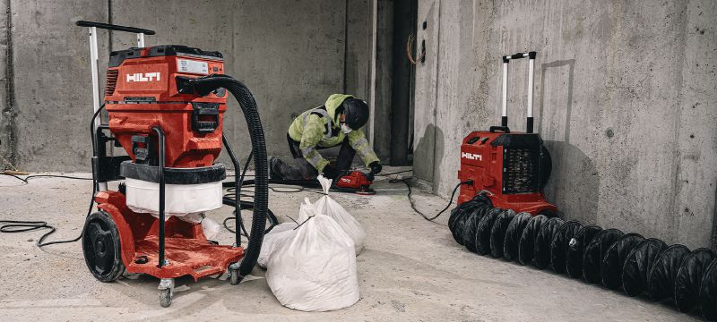 Aspirateur de poussière VC 40HX-CB de classe H avec sac en continu Extracteur de poussière puissant pour le raccordement avec des outils électriques et des nettoyages de chantier (à eau et à sec), système de sac en continu Applications 1