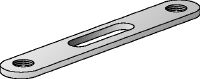 MP Plaque de base à boulonnage double galvanisée destinée à la fixation de deux plaquettes à rails avec une cheville unique