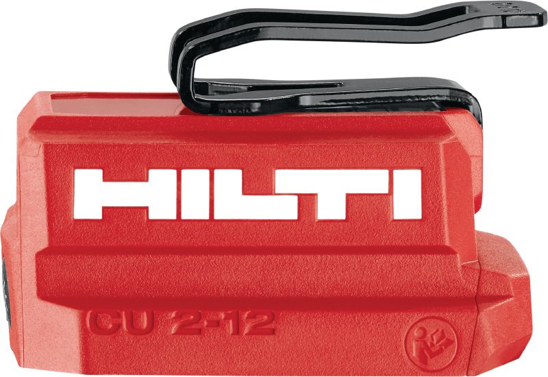 Adaptateur de charge USB CU 2-12 Adaptateur de charge USB pour les batteries 12 V Hilti permettant de charger des tablettes, téléphones et autres appareils dotés de ports USB-C ou USB-A