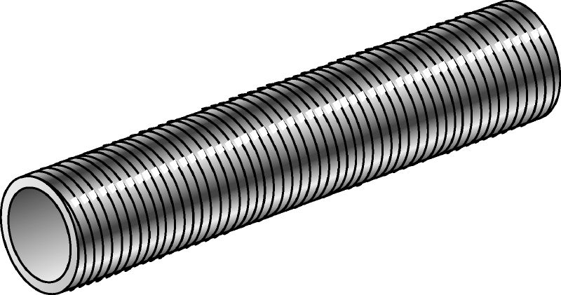 Tubes filetés GR-G-F - Classe d'acier 4.6 (GAC) Tube fileté galvanisé à chaud (GAC) avec classe d'acier 4.6 à utiliser comme accessoire dans des applications diverses