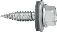 Vis autoperceuses pour tôles S-MS 41/51Z Vis autoperceuse de couleur (zinguée) avec rondelle pour la fixation sans copeaux de bacs acier minces (jusqu'à 2 x 1,0 mm)