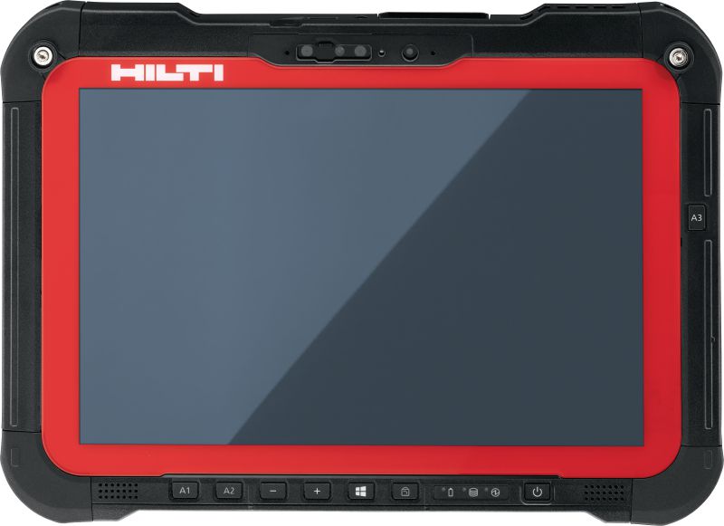 Tablette d'implantation PLC 600 Contrôleur d'outil d'implantation doté d'une puissance de calcul rapide et d'un écran 10” pour la mise en place sur le chantier, l'arpentage et l'implantation BIM-to-Field à l'aide de tous les outils d'implantation avancés Hilti