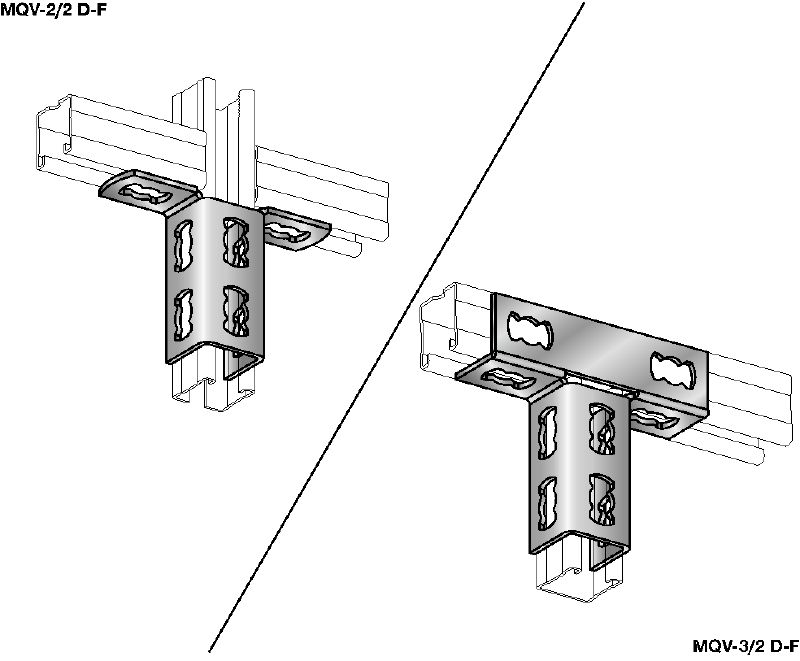 Connecteur MQV-2D-F Élément de liaison galvanisé à chaud (GAC) pour les structures bidimensionnelles