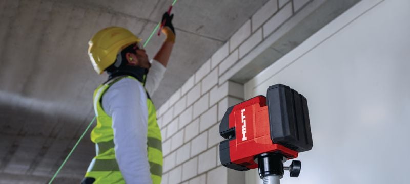 Laser d'aplomb et d'alignement 12 V PM 20-CG Laser combiné à faisceau vert avec 2 lignes et 5 points pour l'aplomb, le nivellement, l'alignement et l'équerrage (plateforme de batteries 12 V) Applications 1