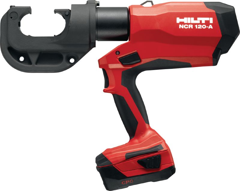 Pince à sertir à poignée pistolet NCR 120-A avec une pression de 12 tonnes Pince à sertir sans fil à poignée pistolet avec une pression de 12 tonnes et une capacité de sertissage jusqu’à 750 MCM (400 mm²)