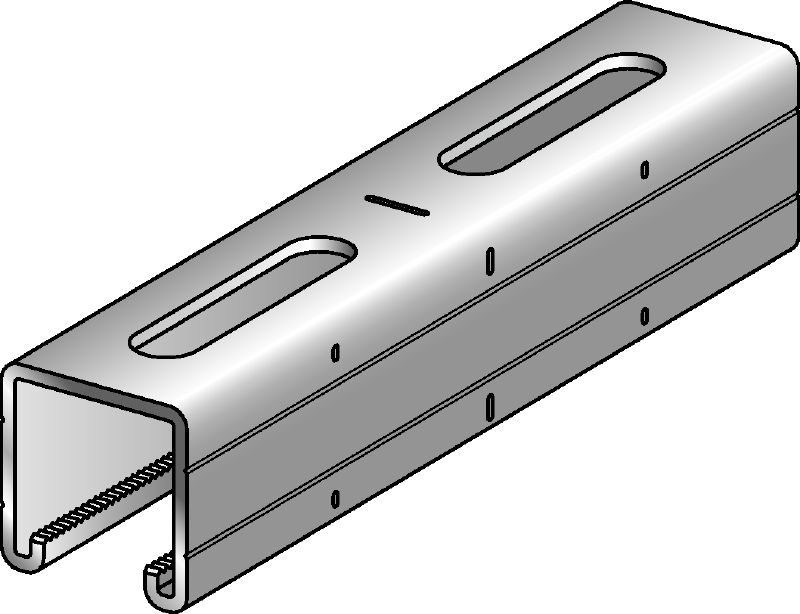 Rail MQ-41/3 Rail entretoise MQ galvanisé d'une hauteur de 41 mm et d'une épaisseur de 3 mm destiné aux applications pour charges moyennes