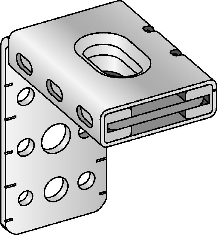 Support de ventilation MVA-LC Équerre galvanisée pour gaine de ventilation destinée à la fixation ou la suspension de conduits de ventilation