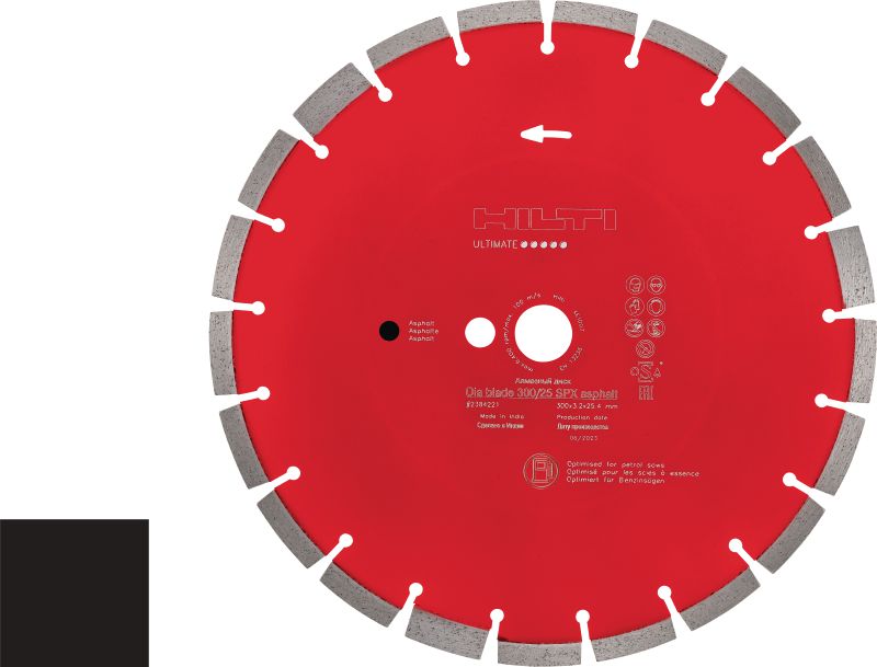 Disque diamant pour asphalte SPX Disque diamant haute performance pour une découpe de haute qualité dans l’asphalte, avec des marquages permanents pour une utilisation correcte