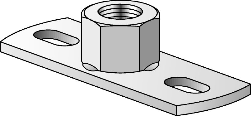 Platine pour charges légères MGL 2 Platine légère galvanisée pour la fixation de tiges filetées métriques avec deux points de chevillage