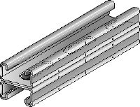 Rail MQ-21 D-R Double rail de supportage MQ en acier inoxydable (A4) destiné aux applications pour charges moyennes