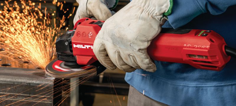 Meuleuse d'angle AG 125-20SE Meuleuse d'angle 2 000 W avec moteur à induction, variateur de vitesse et bouton marche / arrêt pour la découpe et le meulage du métal, du béton et de la maçonnerie avec des disques jusqu'à 125 mm Applications 1