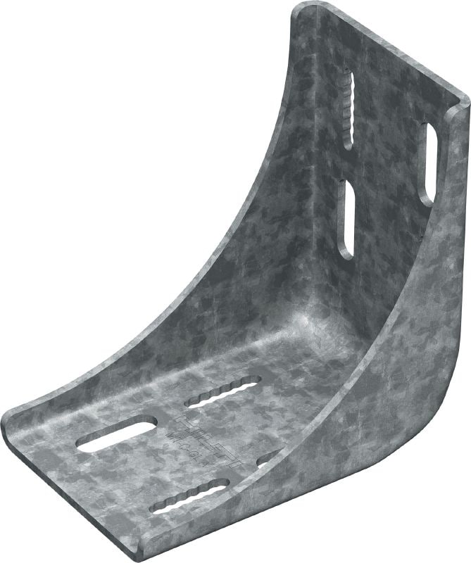 Support d'angle MT-C-GL A OC Support d'angle soutenu et ajustable pour les structures de rails lourds MT pour charges lourdes sujettes au chargement 3D et pour l'utilisation en milieu extérieur avec faible pollution